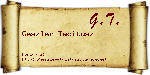Geszler Tacitusz névjegykártya